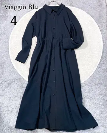 [ 새상품급 ] 비아지오 블루 셔츠 원피스 롱 스커트 4(LL) 네이비