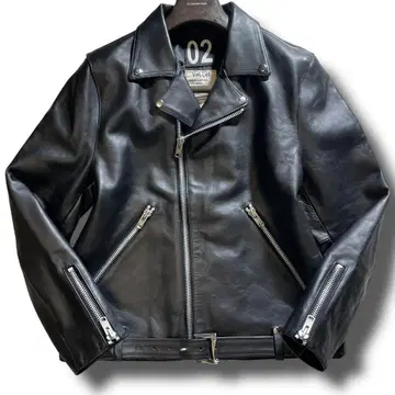 미사용급 VALLET 02 실크 100% 더블 라이더스 가죽 자켓