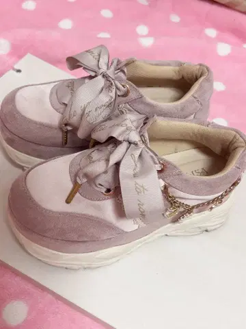 LIZLISA 사이드 참 통굽 스니커즈 핑크 M 사이즈