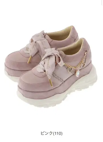 LIZLISA 사이드 참 통굽 스니커즈 핑크 M 사이즈 양산형 신발