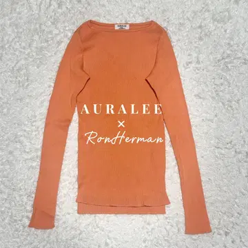 AURALEE x RonHerman 별주 기가 보트넥 풀오버 코튼