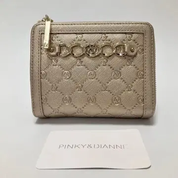 D1068 미사용 핑키&다이앤 지갑 접이식 지갑 여성용 골드