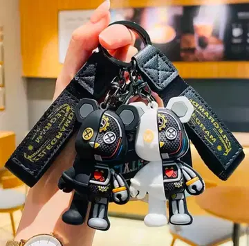 곰 모양 키링 세트 블랙과 화이트