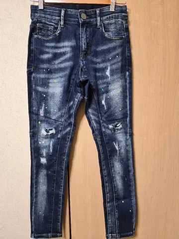 Retoro Engine 데미지 가공 스키니 데님 페인트 가공