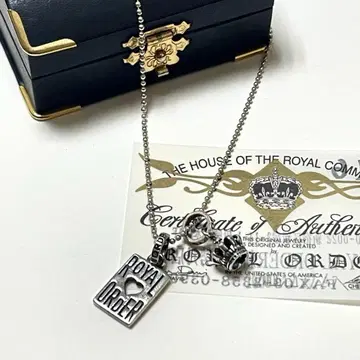 새상품급 ROYAL ORDER 크라운 키와 하트 목걸이