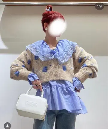 FURFUR 블라우스 니트 가디건 세트