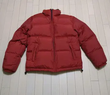 빨간색 다운 자켓 풀 집업 유니클로 드로스트 코드 남성용 M