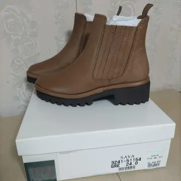 SAYA 브라운 사이드 고어 부츠 24.0cm
