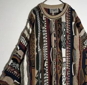 IDEA UOMO 이탈리아제 멀티 컬러 코튼 3D 니트 스웨터