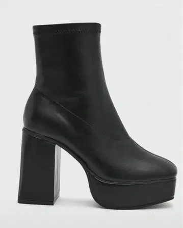 블랙 플랫폼 하이힐 부츠