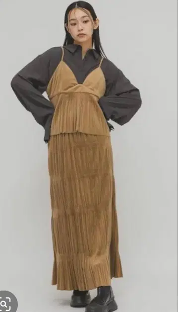 KBF 마조리카 플리츠 세퍼레이트 원피스