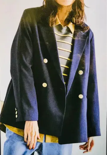 글로벌 워크 네이비 더블 브레스트 자켓 S