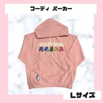 GALFY 개 자수 후드티 L 사이즈 핑크