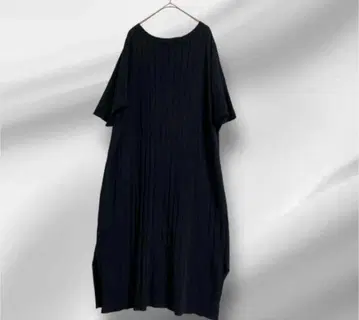 빅 사이즈! 23구 리브 니트 원피스 5분 소매 롱 니트 46