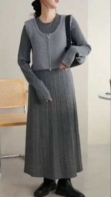 discoat 니트 원피스 베스트 세트