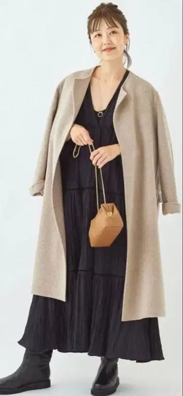 [ 새상품급 ] 플라주 해밀턴 노카라 코트