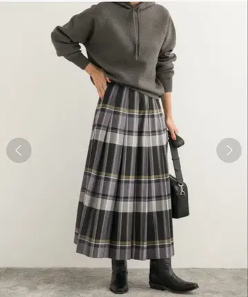 URBAN RESEARCH DOORS 체크 플리츠 스커트