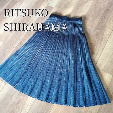 [ 고급 ] RITSUKO SHIRAHAMA 니트 플리츠 스커트 일본제