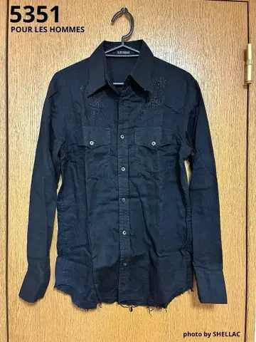 5351 풀옴므 컷오프 자수 디자인 더블 거즈 셔츠