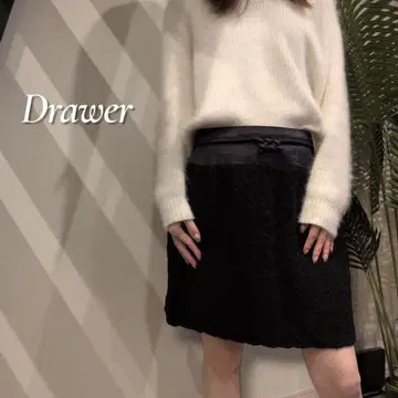 Drawer 트위드 절개 미디 기장 스커트 사이즈 38