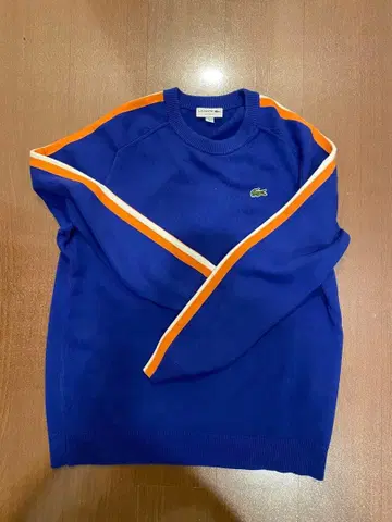 Lacoste 파랑 스트라이프 니트 스웨터