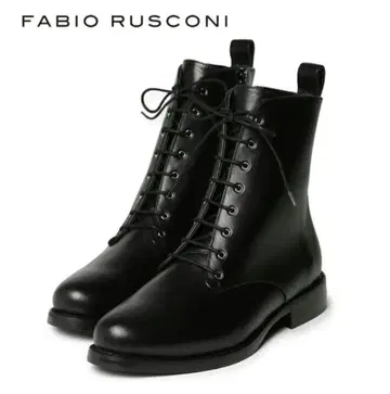 FABIO RUSCONI 블랙 레이스업 부츠 37