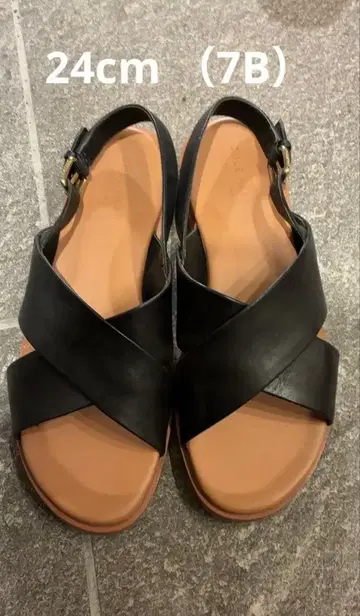콜한 블랙 샌들 사이즈 24cm 7B