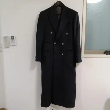 더블 브레스트 체스터 코트 블랙