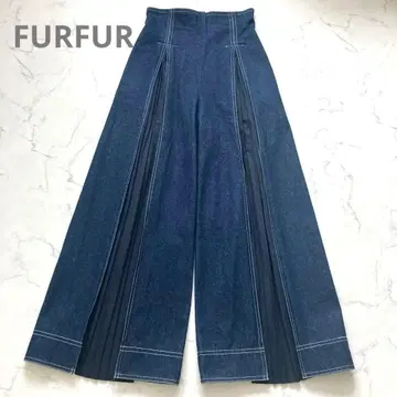 FURFUR 박스 플리츠 팬츠 데님 와이드