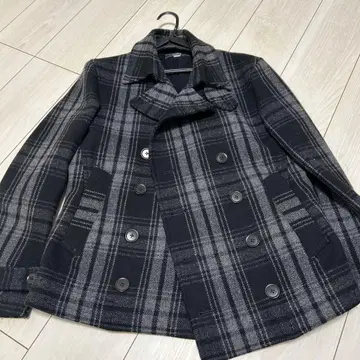 GLOSTER 체크 무늬 피 코트 M 사이즈