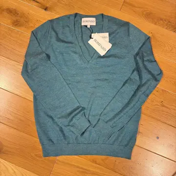 Eric Bompard 터콰이즈 V넥 스웨터 L