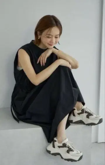 시마무라 다나카 리나 mysa closet 다트 스니커즈 다크 브라운 L