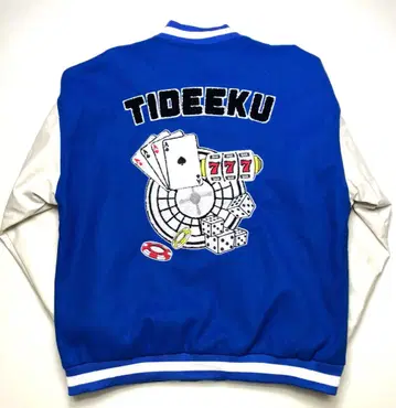 TIDE&EKU 백 로고 바시티 자켓 스타디움 점퍼 소매 인조 가죽