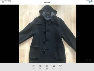 더플 코트! CK 캘빈 클라인 멋지고 따뜻한! 후드 부착 다크 그레이