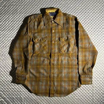 70s VINTAGE J.C.penny 울 체크 플란넬 셔츠 USA
