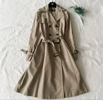 새상품급 BALLSEY 보르지 실크울 롱 트렌치코트 38 M