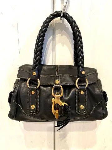 [새상품급] FRANCESCO BIASIA 블랙 가죽 핸드백