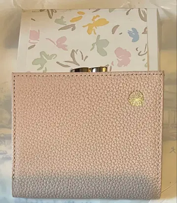 황궁 접이식 가마구치 핑크 베이지 지갑