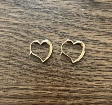 BLOOM 파인 스틸 하트 후프 귀걸이