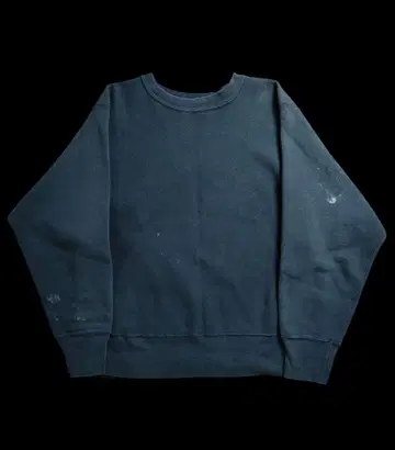 80s 트리코 태그 무지 네이비 리버스 위브 빈티지