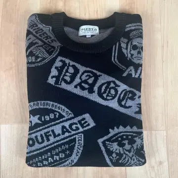 PAGELO 패치워크 니트 스웨터