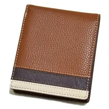 천연 가죽 HANGTEN 접이식 지갑 가죽 동전 지갑 없음 브라운 컴팩트