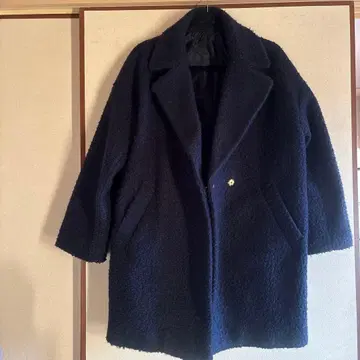 네이비 복슬복슬 부클레 코트