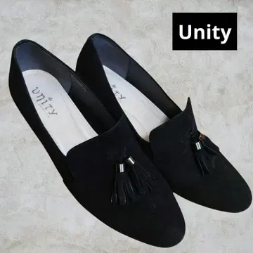 유니티 블랙 스웨이드 로퍼 태슬 장식 23.0cm