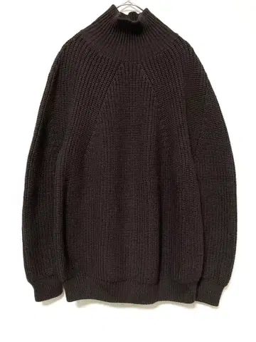 바토너 시그니처 울 하이넥 니트 스웨터 브라운 남성용 1