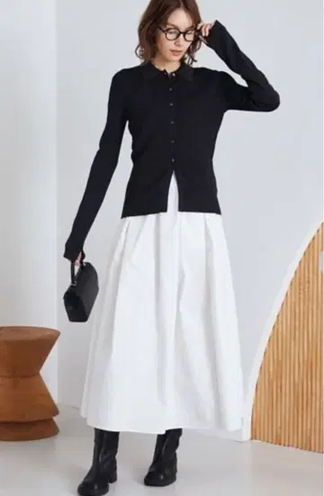 [ 세트 아이템 ] 폴로 카라 니트 턱 플레어 스커트 코디 SET