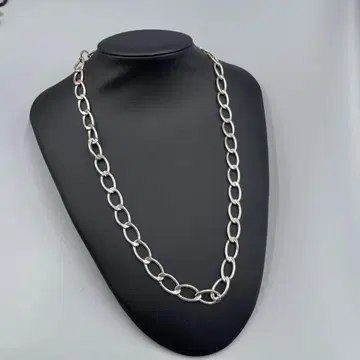 22 빈티지 AGATHA 실버 오벌 링크 체인 목걸이