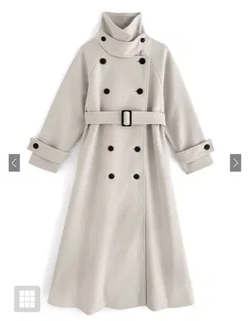 옷깃 3Way 페이크 울 트렌치코트 아이보리 L
