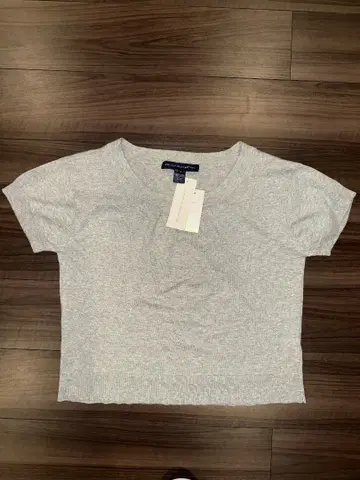 프렌치 커넥션 그레이 숏 기장 반팔 니트 S