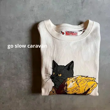 고 슬로우 카라반 구운 고구마 고양이 롱T USA 사이즈 3